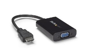 StarTech.com HDMI to VGA Video Adapter Converter with Audio for Desktop PC / Laptop / Ultrabook - 1920x1080 - 1920 x 1080 pixels - 720p,1080p - 60 Hz - Black - Active video converter - CE - FCC - RoHS